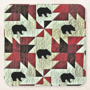 Porta-copo De Papel Quadrado Inclinação do Urso Negro