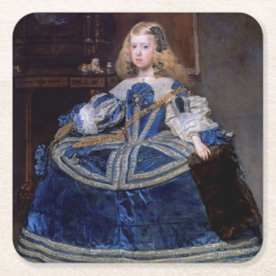 Porta-copo De Papel Quadrado Infanta Margarita Teresa Blue Dress, Velazquez