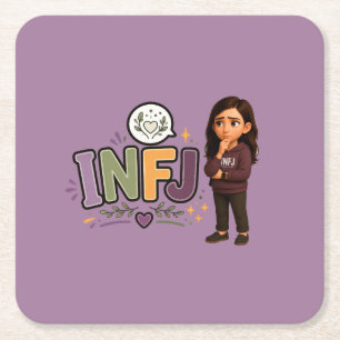 Porta-copo De Papel Quadrado INFJ — A Guardiã das Ideias