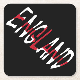 Porta-copo De Papel Quadrado Inglaterra sobreposta à English Flag Porta copos