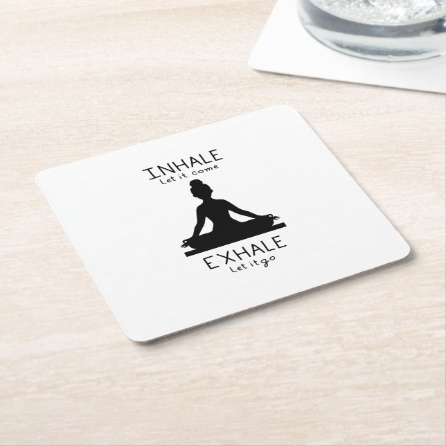 Porta-copo De Papel Quadrado Inhale Exhale Yoga (Inclinado)