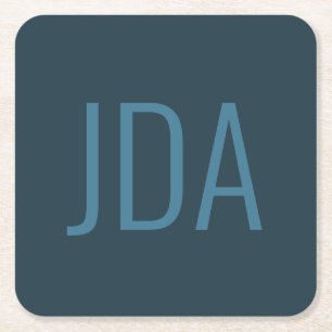 Porta-copo De Papel Quadrado Iniciais Simples   Blues