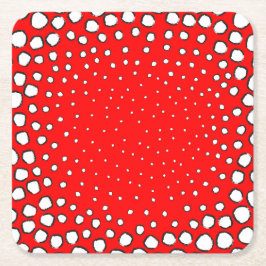 Porta-copo De Papel Quadrado Inscrita por penas de faisão vermelhas