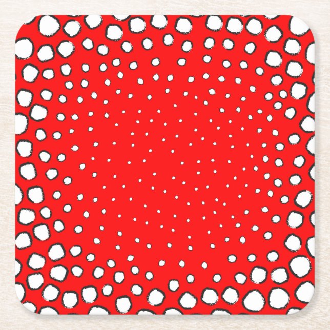 Porta-copo De Papel Quadrado Inscrita por penas de faisão vermelhas (Frente)