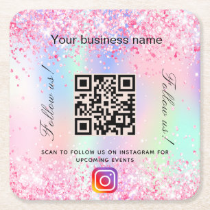 Porta-copo De Papel Quadrado Instagram Instagram um salão de negócios roxo, c