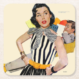 Porta-copo De Papel Quadrado Insulto 2 da senhora Ser