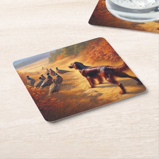 Porta-copo De Papel Quadrado Irish Setter (Inclinado)