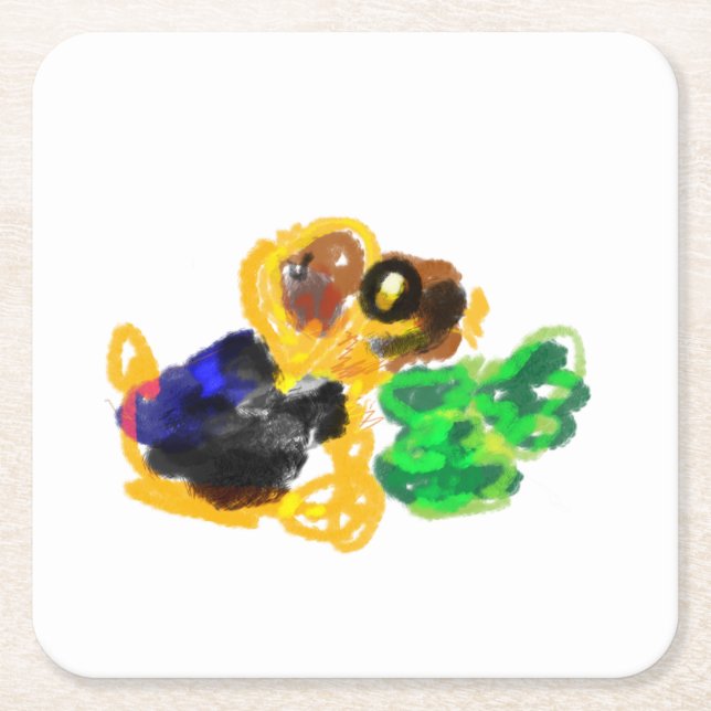 Porta-copo De Papel Quadrado irish terrier ama isso (Frente)