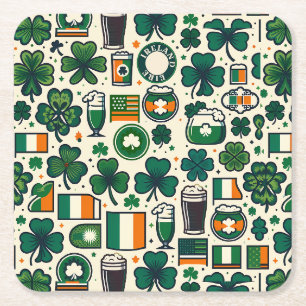 Porta-copo De Papel Quadrado Irlanda Bandeira Dia de São Patrício Celular Shamr