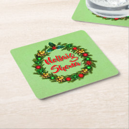 Porta-copo De Papel Quadrado Irlandês Nollaig Shona Merry Christmas