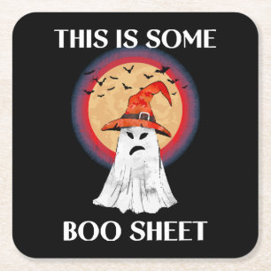 Porta-copo De Papel Quadrado Isso É Alguma Folha de Boo Dia das Bruxas Fantasma