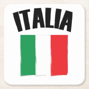 Porta-copo De Papel Quadrado Italia Flag Itália