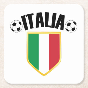 Porta-copo De Papel Quadrado Italia Flag Soccer Fan