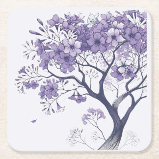 Porta-copo De Papel Quadrado Jacaranda en flor