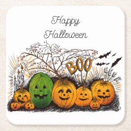 Porta-copo De Papel Quadrado Jack-o-lantern Line Cooler