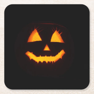 Porta-copo De Papel Quadrado Jack O Lanterna Iluminado