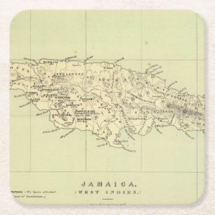 Porta-copo De Papel Quadrado Jamaica litografou o mapa