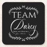 Porta-copo De Papel Quadrado Jane Austen Orgulho e Preconceito Darcy Gift Bo<br><div class="desc">Um show elegante de apoio para Fitzwilliam Darcy.</div>
