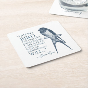 Porta-copo De Papel Quadrado Jane Eyre - Não Sou Pássaro - Engula