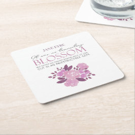 Porta-copo De Papel Quadrado Jane Eyre - Sem Flor Transitório - Rosas Rosa