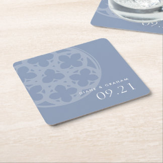 Porta-copo De Papel Quadrado Janela Gótica Clássica Elegante Casamento Azul Ete