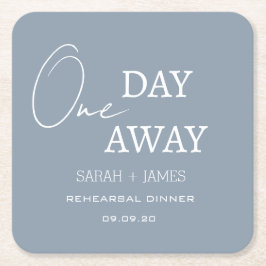 Porta-copo De Papel Quadrado Jantar de Ensaios Dusty Blue Um Dia Antes do Casam