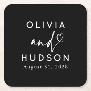 Porta-copo De Papel Quadrado Janto Elegante De Casamento Ou Ensaio De Coração