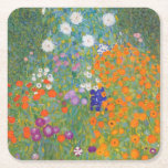 Porta-copo De Papel Quadrado Jardim Flor por Gustav Klimt<br><div class="desc">Linda pintura colorida de um jardim floral por Gustav Klimt. Incríveis variações de cores e belas flores ajustados simplesmente lindas em muitos tipos de produtos e ideias de presentes maravilhosos.</div>