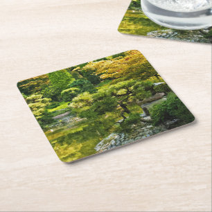 Porta-copo De Papel Quadrado Jardim Japonês - Estética Tradicional