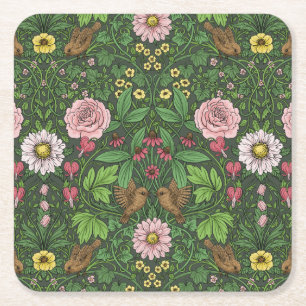 Porta-copo De Papel Quadrado Jardim selvagem em verde