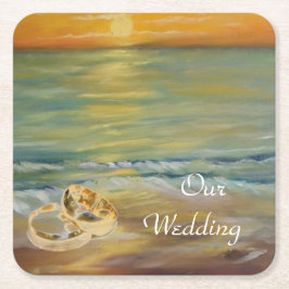 Porta-copo De Papel Quadrado Jardins de praia sunset