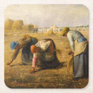 Porta-copo De Papel Quadrado Jean-Francois Millet - The Gleaners
