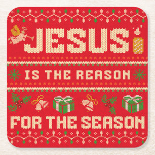 Porta-copo De Papel Quadrado Jesus De Natal É A Razão Para A Época