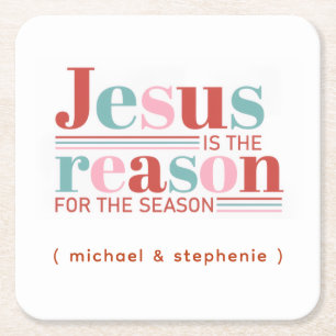 Porta-copo De Papel Quadrado Jesus Personalizado é a Razão da Temporada