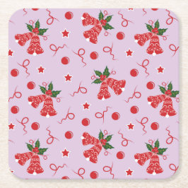 Porta-copo De Papel Quadrado Jingle Bells