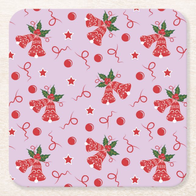 Porta-copo De Papel Quadrado Jingle Bells (Frente)