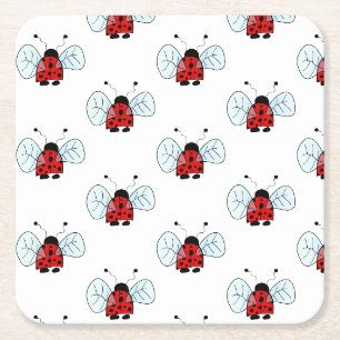 Porta-copo De Papel Quadrado Joaninha