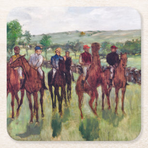 Porta-copo De Papel Quadrado Jockeys e Race Horses, Edgar Degas