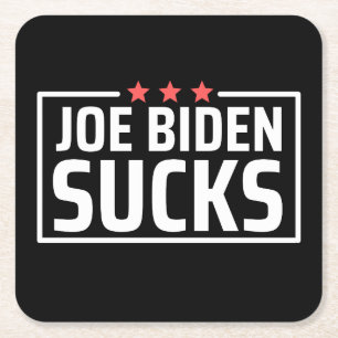 Porta-copo De Papel Quadrado joe Biden Sucks