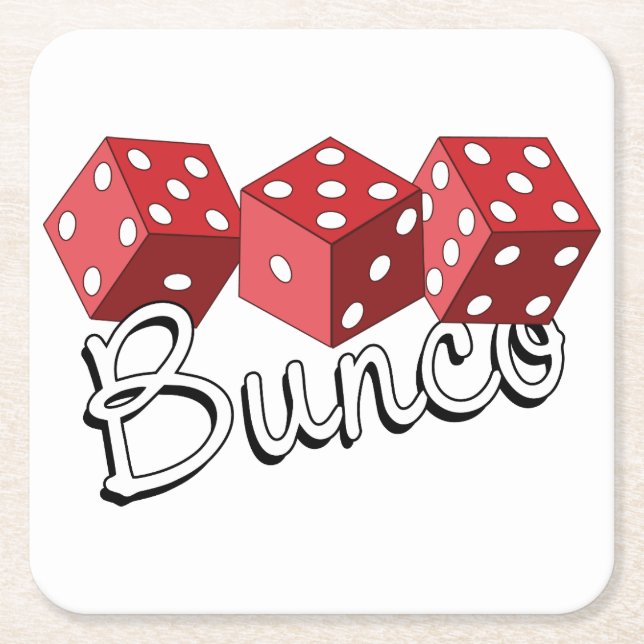 Porta-copo De Papel Quadrado Jogo de Dados Bunco (Frente)