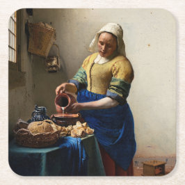 Porta-copo De Papel Quadrado Johannes Vermeer - A Milkmaid
