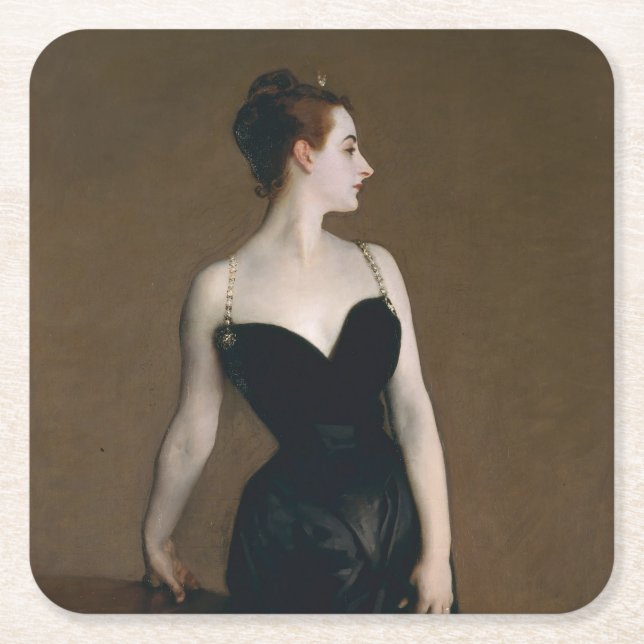 Porta-copo De Papel Quadrado John Singer Sargent Madame X Retrato Clássico (Frente)