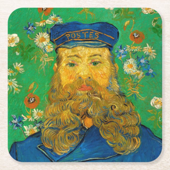 Porta-copo De Papel Quadrado Joseph Roulin - Van Gogh - c1889 (Frente)
