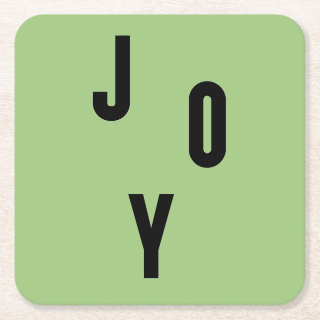 Porta-copo De Papel Quadrado Joy typography (Frente)