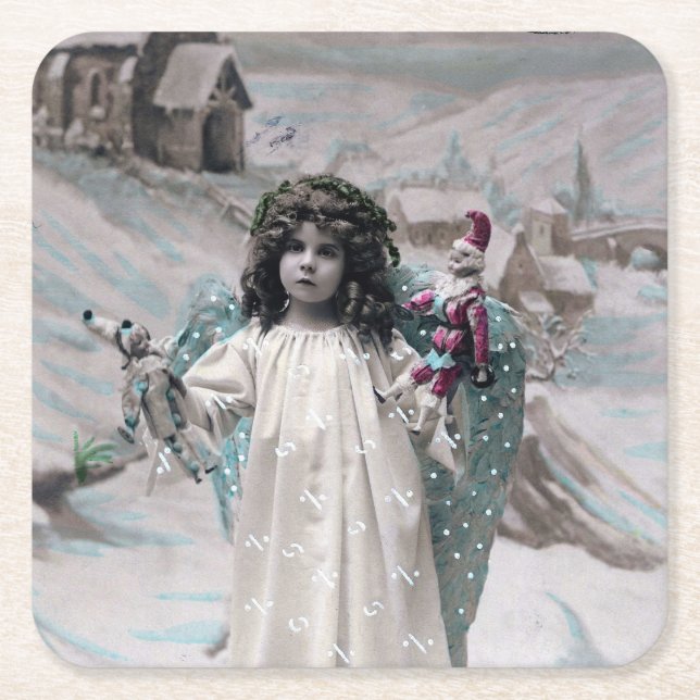 Porta-copo De Papel Quadrado Joyeux Noel (Frente)