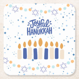 Porta-copo De Papel Quadrado Joyful Hanukkah