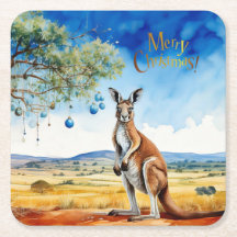 Kangaroo debaixo de uma árvore de natal