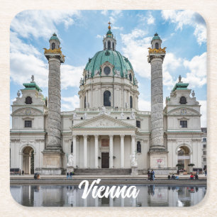 Porta-copo De Papel Quadrado Karlskirche em Viena, Áustria