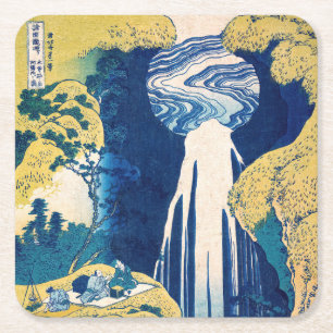 Porta-copo De Papel Quadrado Katsushika Hokusai - Amida Falls