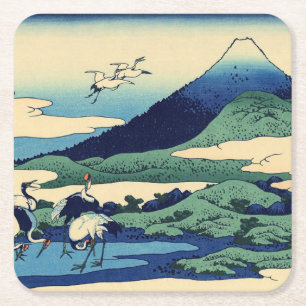 Porta-copo De Papel Quadrado Katsushika Hokusai - Umegawa na província de Sagam